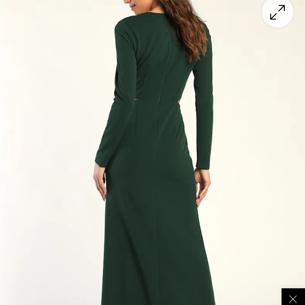 Lulus Going for the Wow Emerald Green Long Sleeve Cutout Maxi Dress - Picture 3 of 5